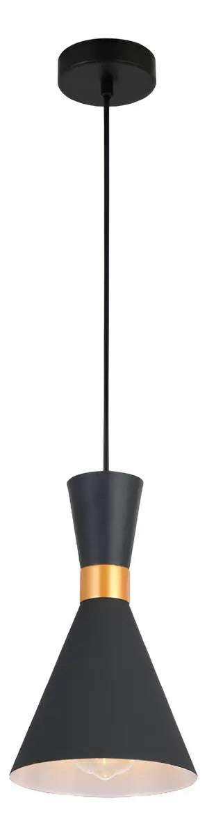 Luminaria Colgante Led Liby 1 Blanco Ø16cm E27 Alumin Bixor Estructura Negro