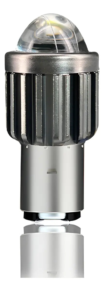 Lampara Led Con Lupa Para Moto H4 H6 Luz Blanca Y Ambar