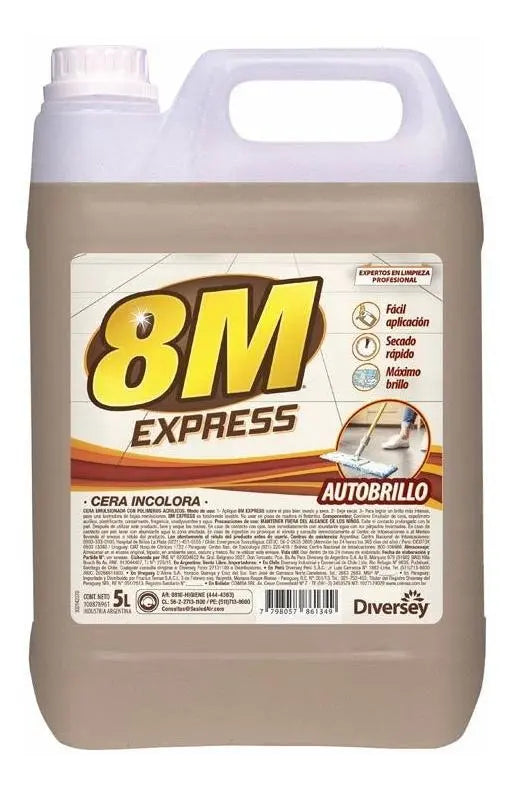 Cera Incolora 8m Express Autobrillo Para Pisos 5 Litros