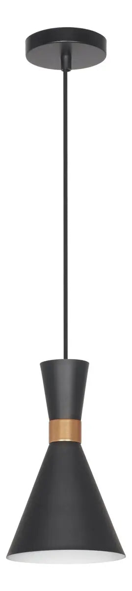 Luminaria Colgante Led Liby 1 Blanco Ø16cm E27 Alumin Bixor Estructura Negro