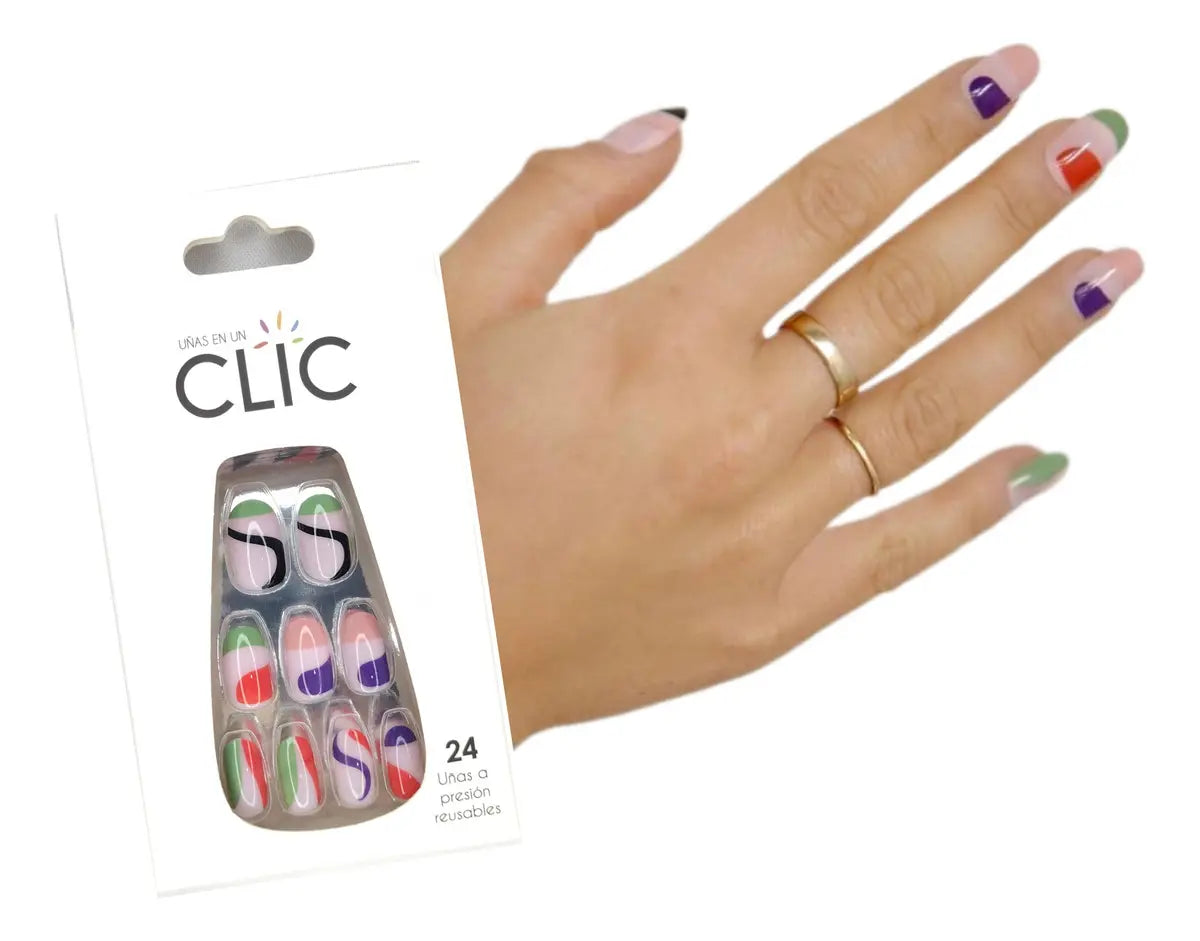 Uñas Postizas Press On - Diseño Único Asimétrico Color Nude Única