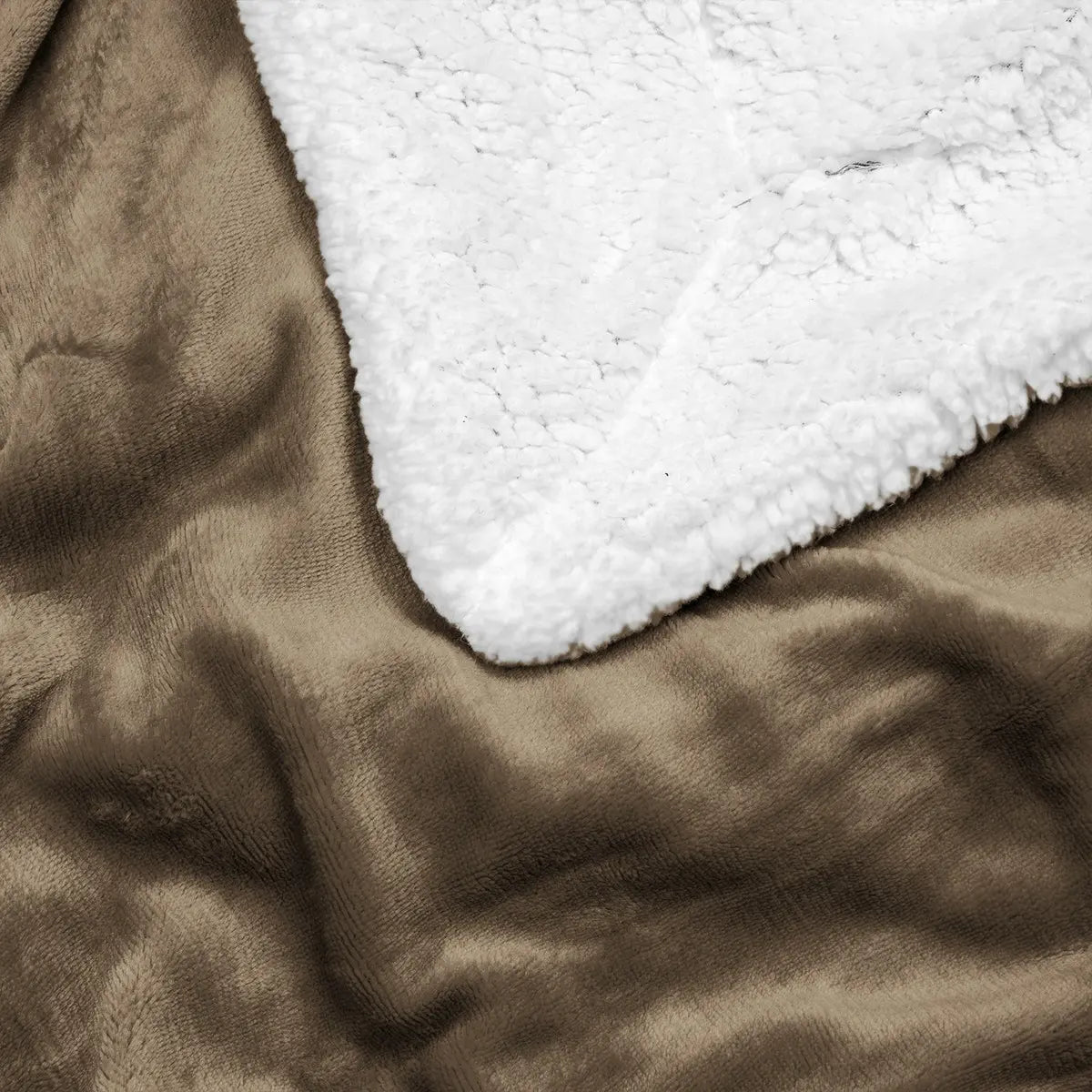 Frazada Corderito 1 Plaza Y Media Flannel Gruesa Liso 1.3 Kg Beige