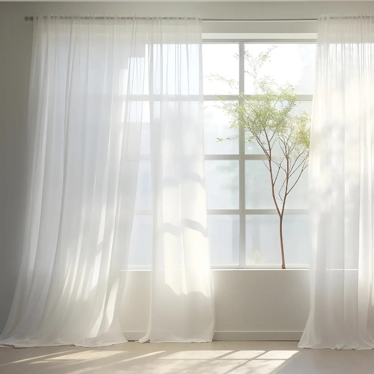 Cortina De Ambiente Voile Liso 290 X 210 Cm Traslucido