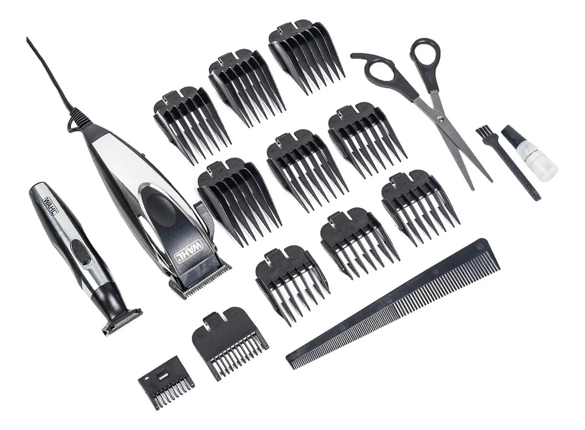 Kit Maquina De Corte + Patillera Wahl Cut & Detail 18 Piezas Color Gris Oscuro