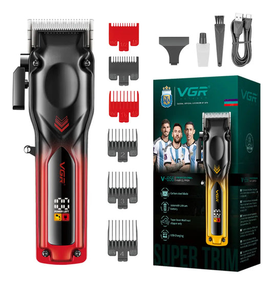 Maquina Cortadora Profesional Vgr V-656 Hombre Inalambrica Color Rojo