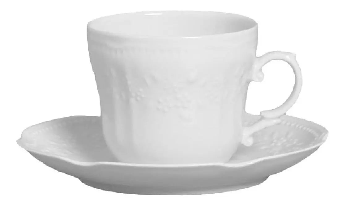 X6 Taza Café C/ Plato De Porcelana, Línea Mozart, Verbano