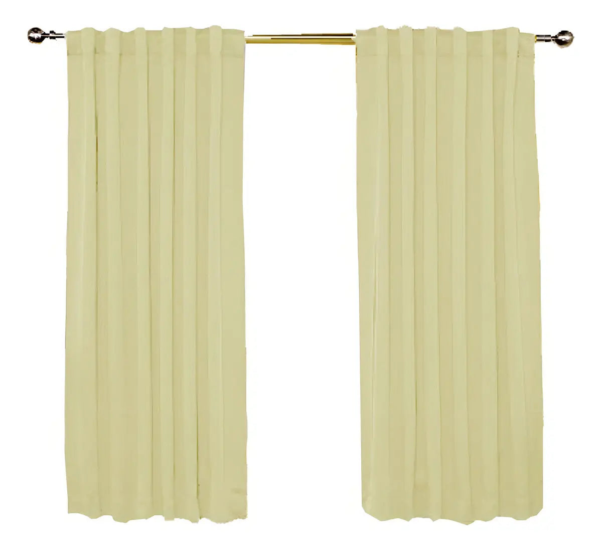 Jgo De Cortinas Blackout Textil 150cm Largo Presillas Oculta Color Natural