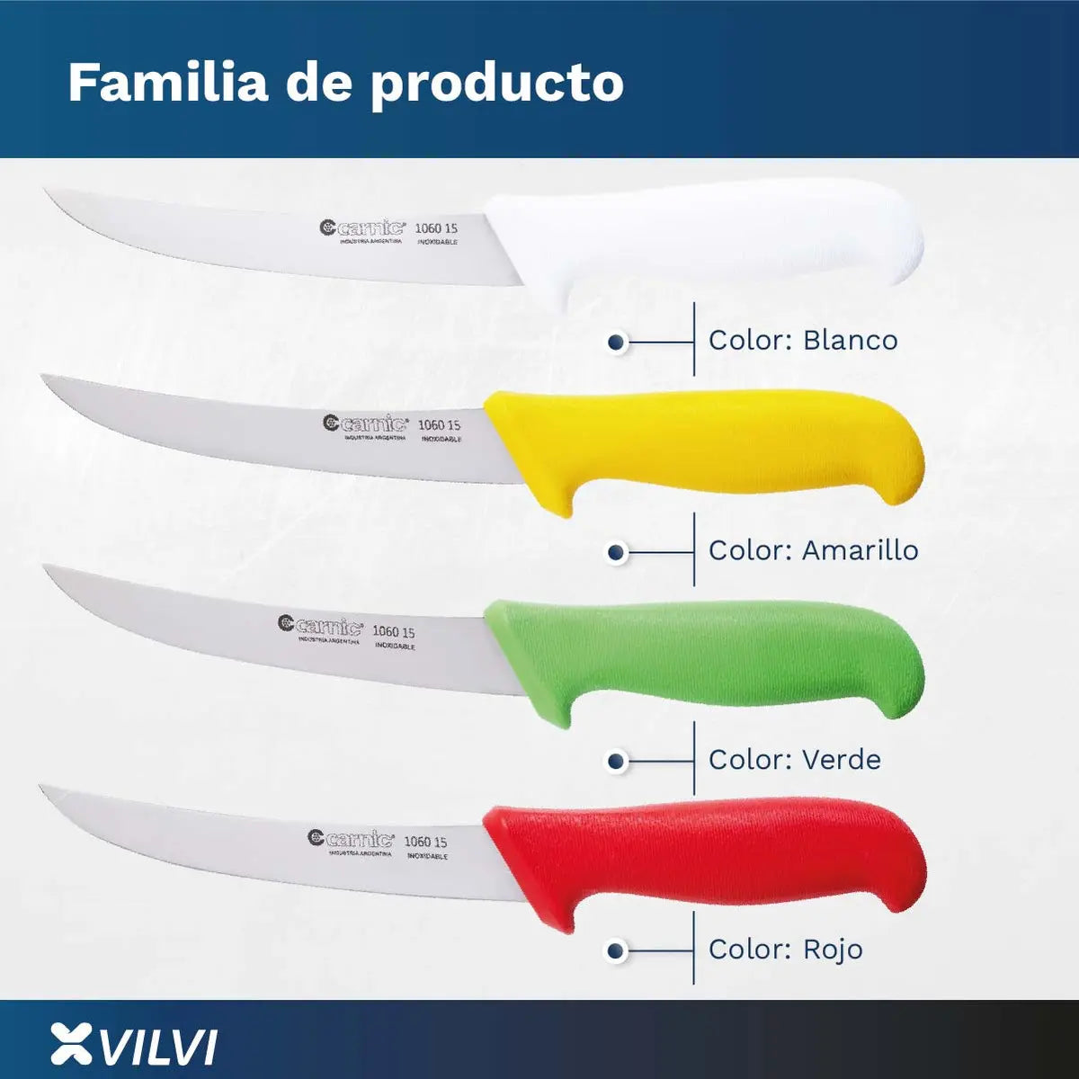 Cuchillo Despostar Curvo Carnic Acero Inoxidable 1060 15cm F Color Verde