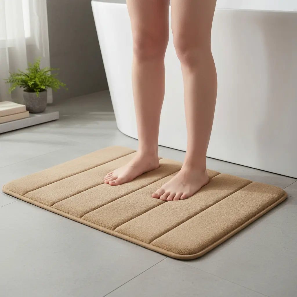 Alfombra Baño Antideslizante Lineas 60x40 Lavable Trendy