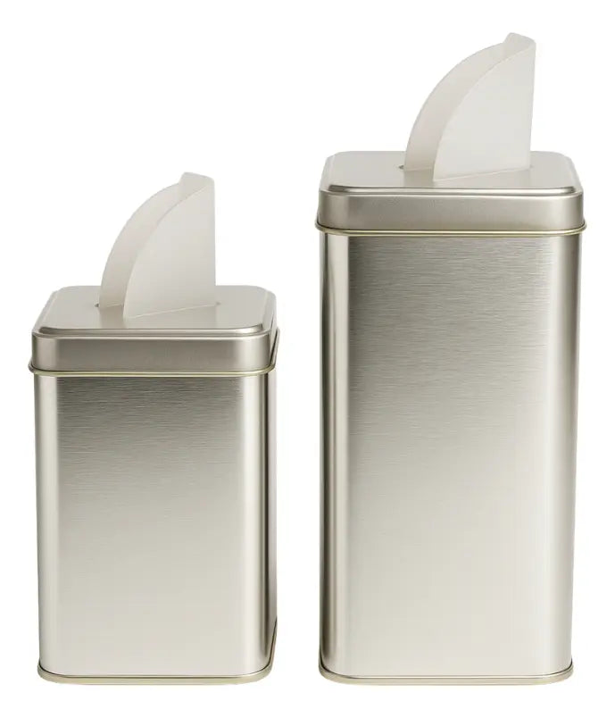 Set Lata Yerbera + Azucarera Pico Vertedor Plastico X12 Cuad