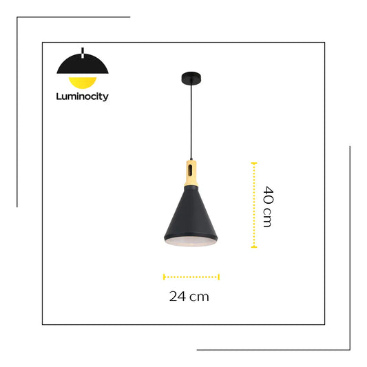 Luminaria Colgante Led Liby 1 Blanco Ø16cm E27 Alumin Bixor Estructura Negro