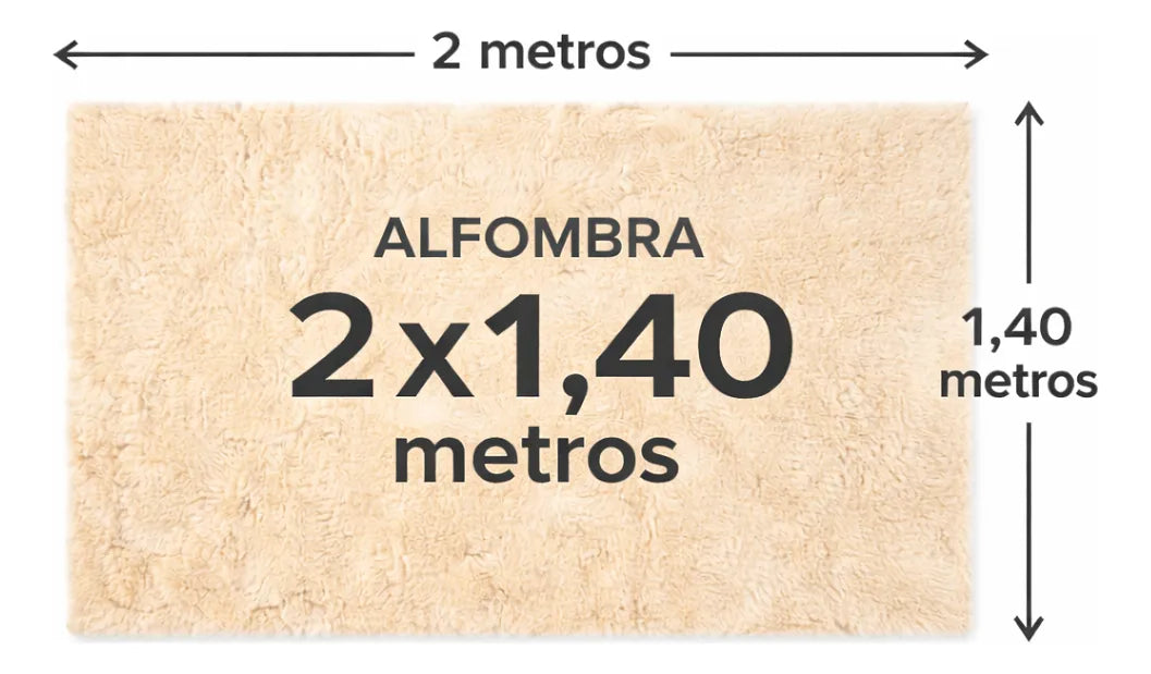 Alfombra 2x1,40 Mts Living Peluda Nórdica Pelo Largo