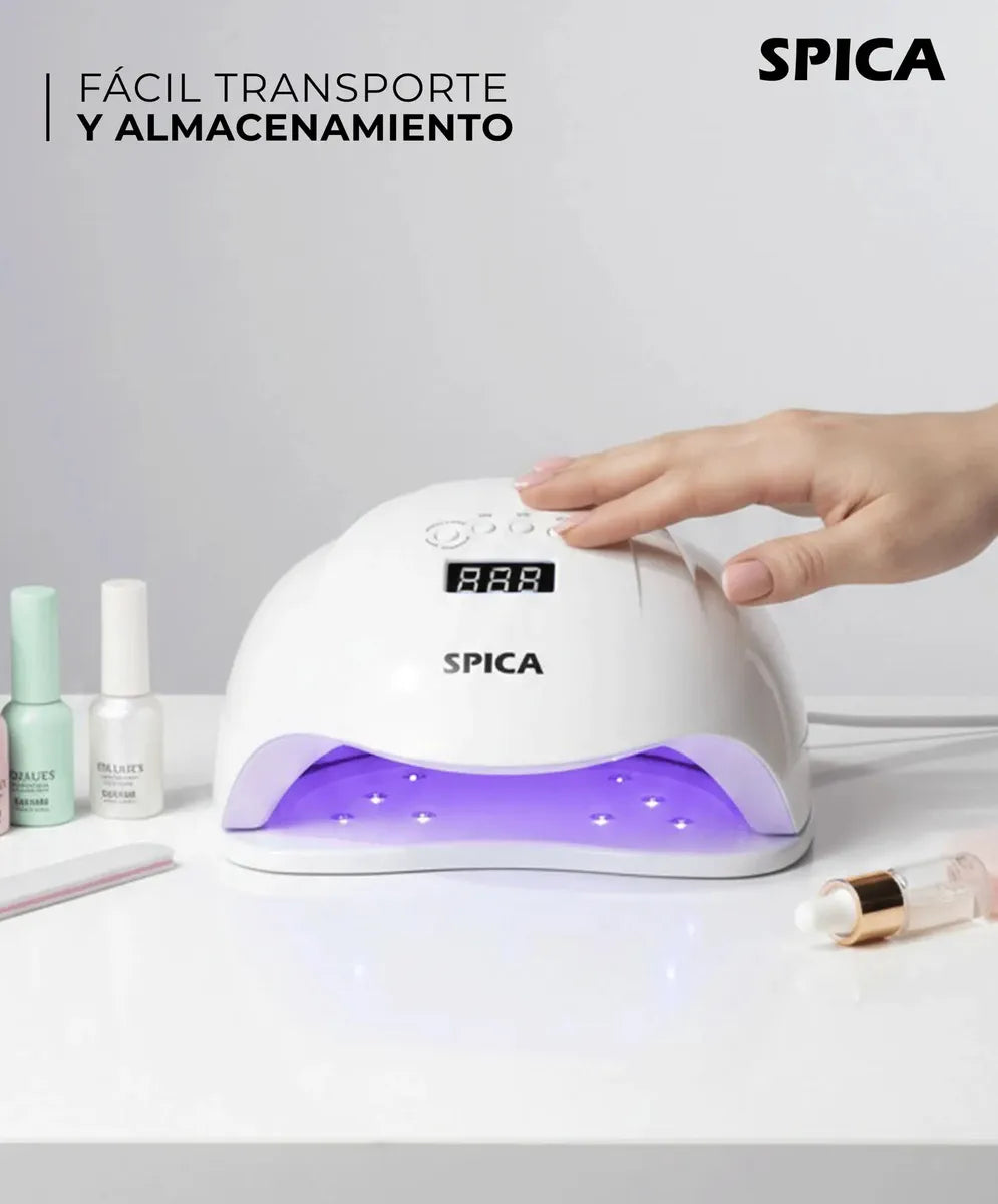 Cabina Led De Uñas 54w Spica Luz Uv Secador Manos Pies Color Blanco