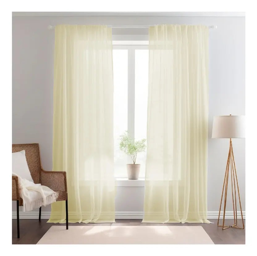 Cortina De Ambiente Voile Liso 290 X 210 Cm Traslucido
