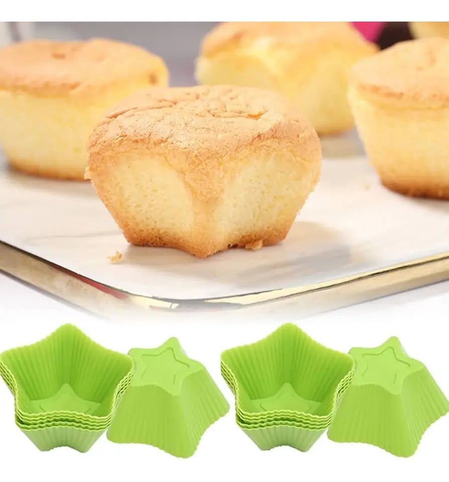 Molde Cupcakes Silicona Estrella Pack 12 Colores Variados
