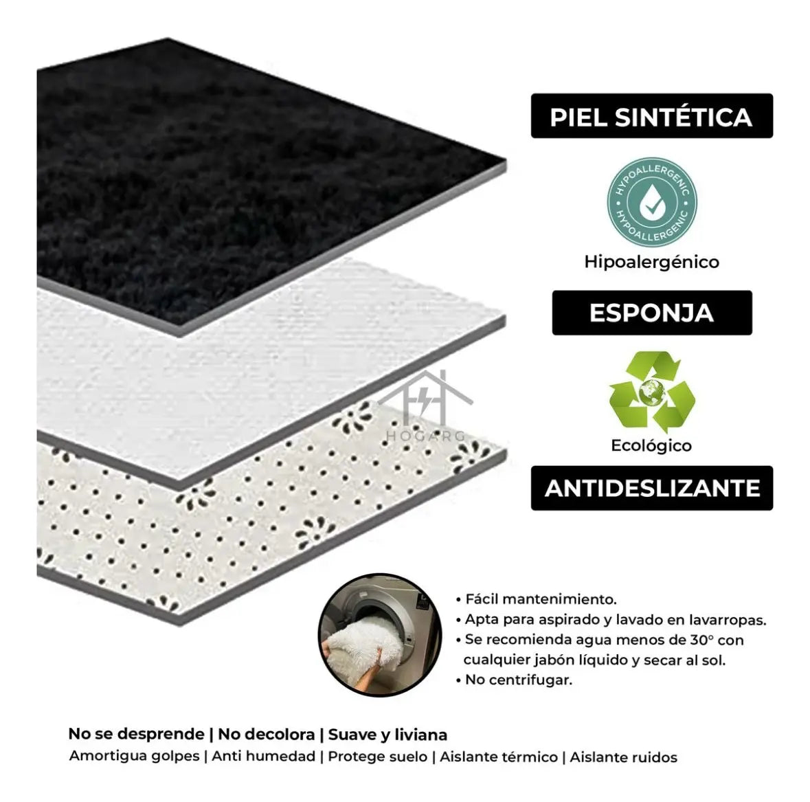 Alfombra 2x1,40 Mts Living Peluda Nórdica Pelo Largo