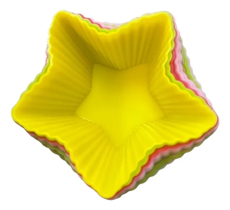 Molde Cupcakes Silicona Estrella Pack 12 Colores Variados