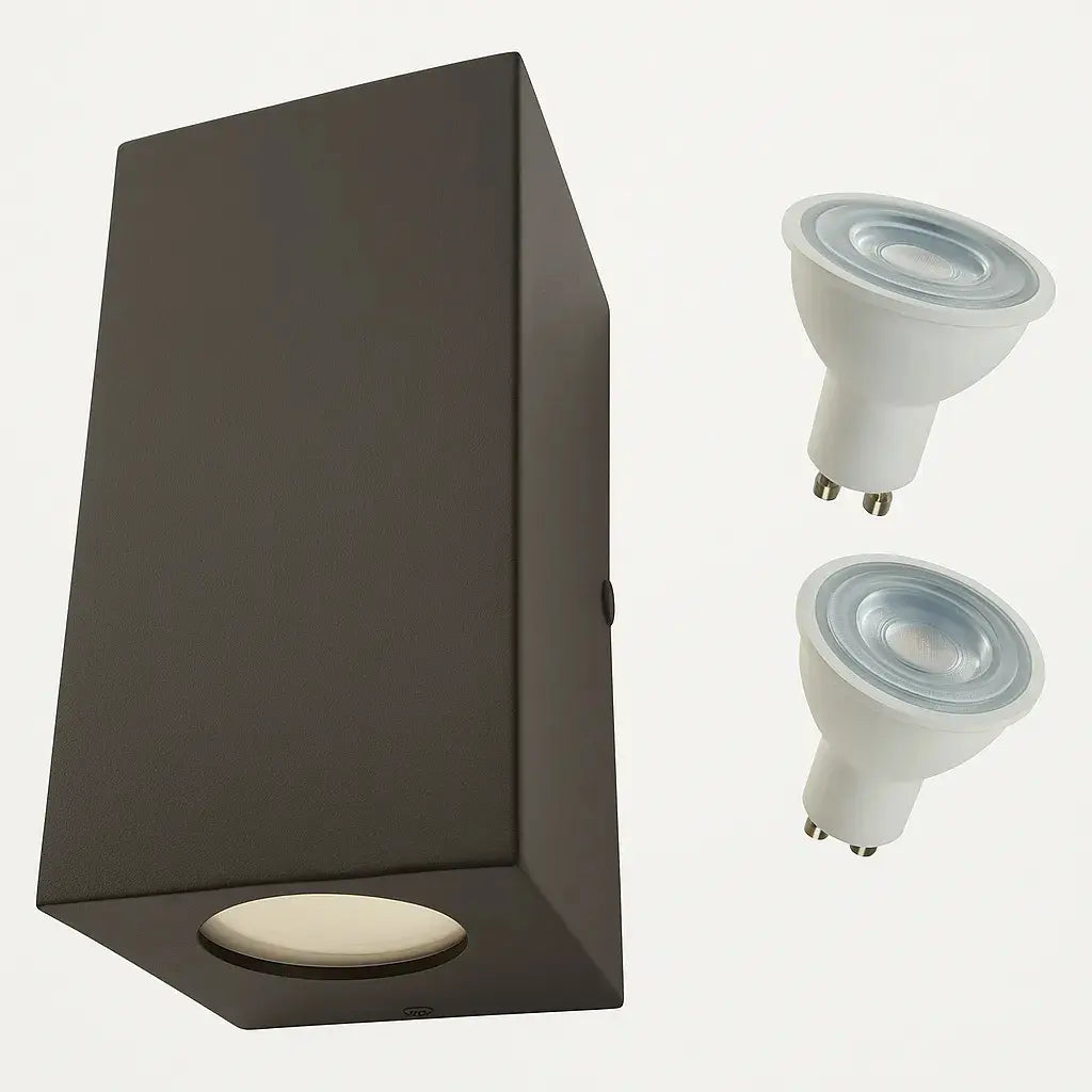 Aplique Pared Bidireccional Intemperie Gu10 + 2 Dicroica 7w