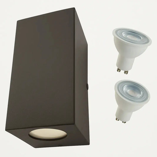 Aplique Pared Bidireccional Intemperie Gu10 + 2 Dicroica 7w