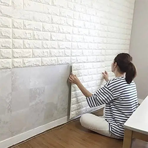 Pared Decorativa Placa Autoadhesiva 3d X 10 Placas Ladrillo