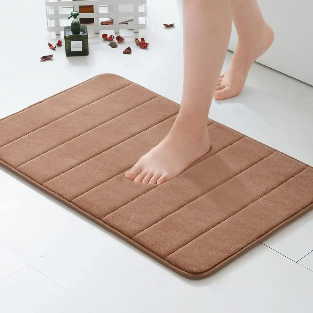 Alfombra Baño Antideslizante Lineas 60x40 Lavable Trendy