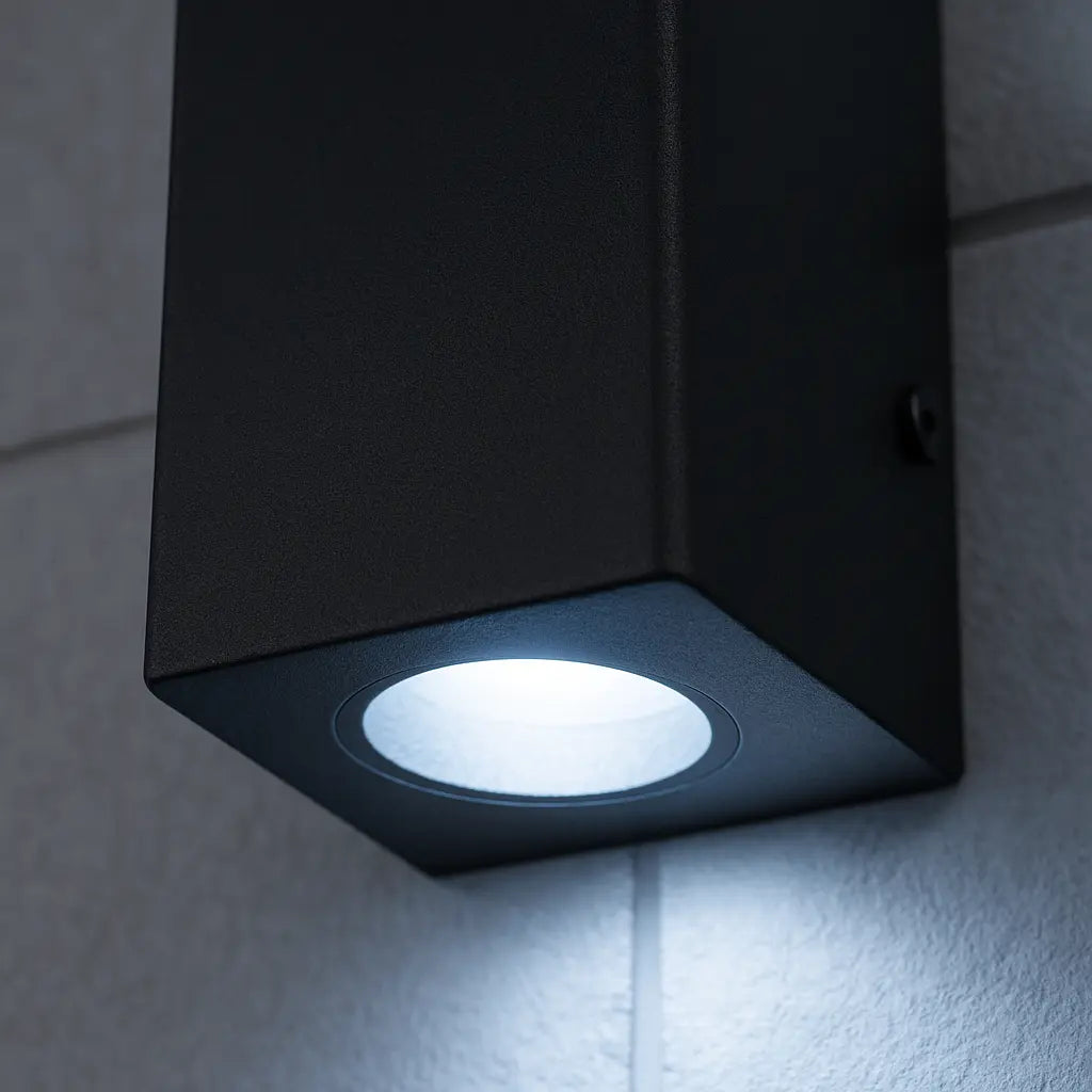 Aplique Pared Bidireccional Intemperie Gu10 + 2 Dicroica 7w