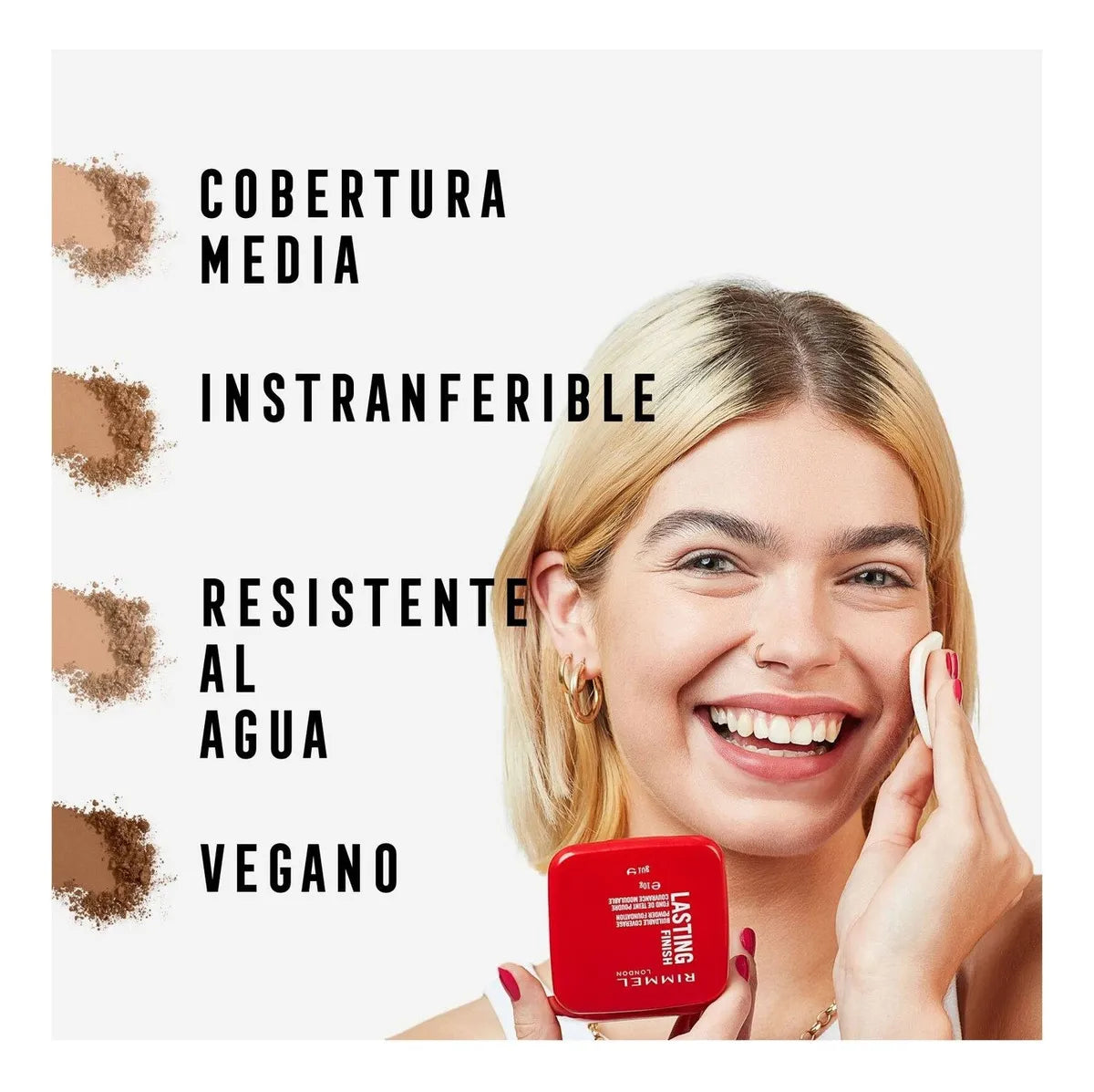 Rimmel Base Compacta Lasting Finish Masaromas Tono 010..Latte