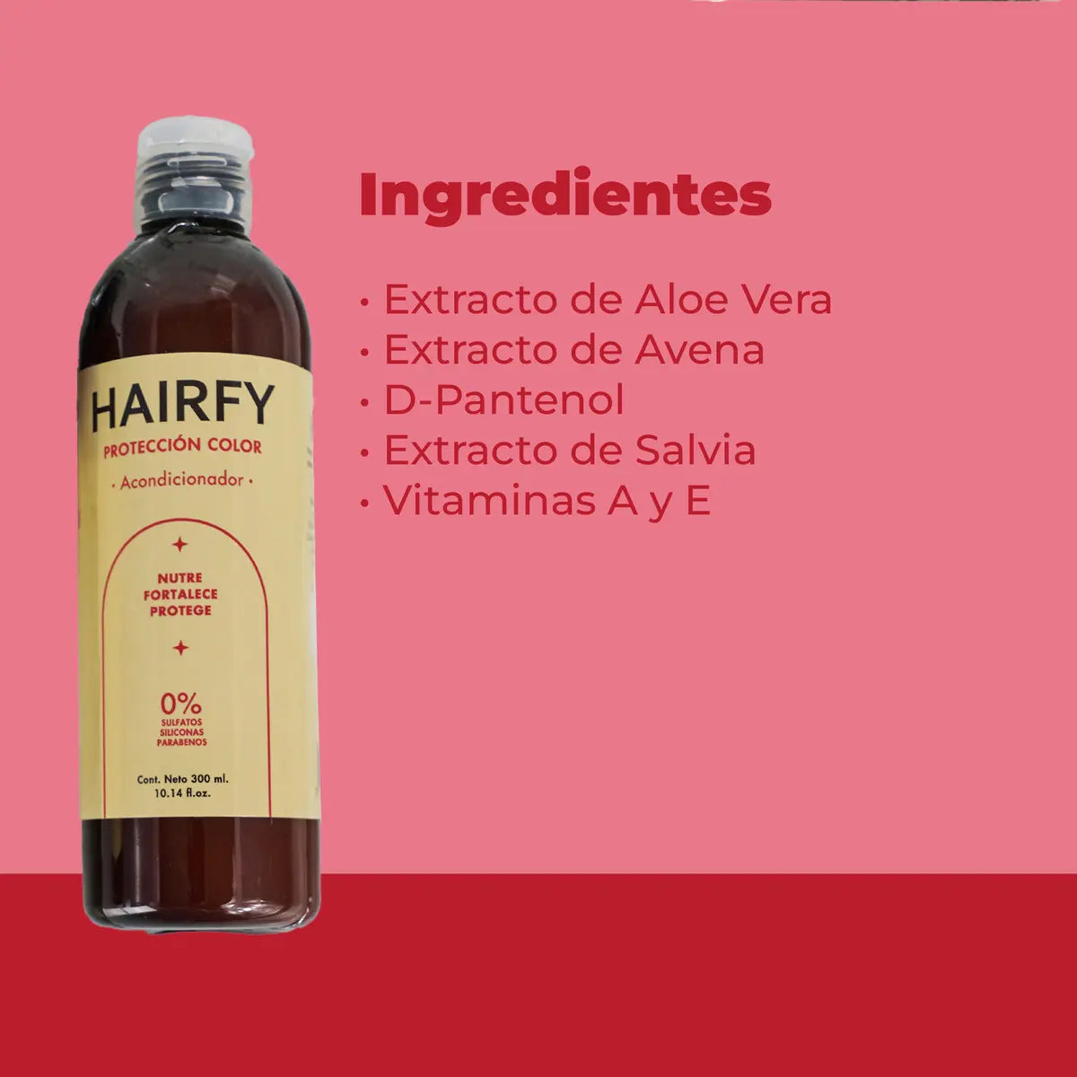 Acondicionador Protección Color Hairfy - para Cabello Teñido, Sin Sulfatos, Parabenos y Siliconas - 300ml