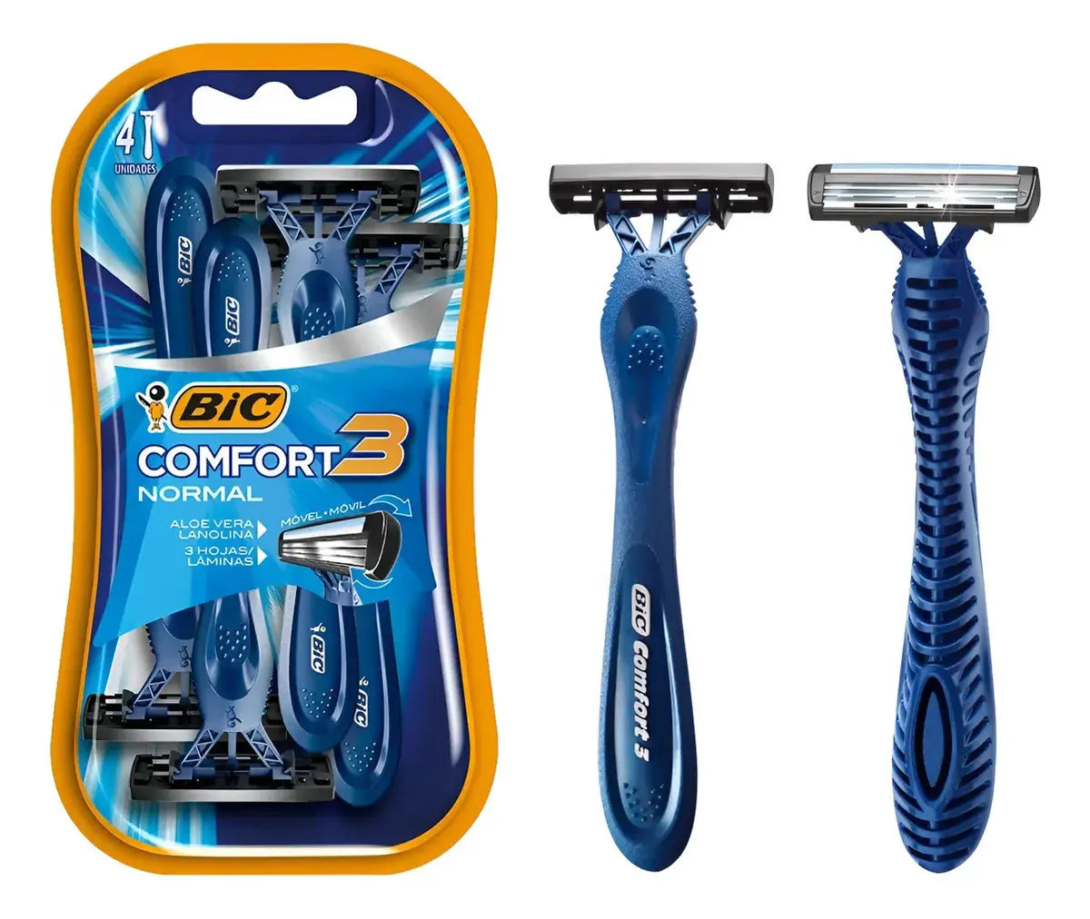 Rastrillos Desechables Bic Comfort 3 Piel Normal 4 Piezas