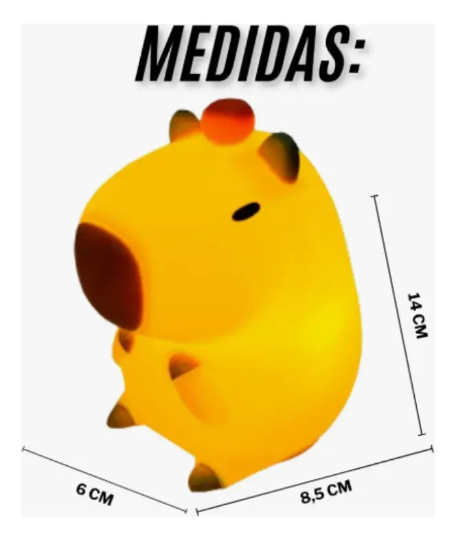 Lámpara Velador RelexTech LED Capibara Carpincho RGB USB Recargable