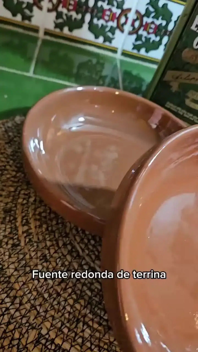 Fuente Redonda N23 Barro Esmaltado Terracota Terrina Full