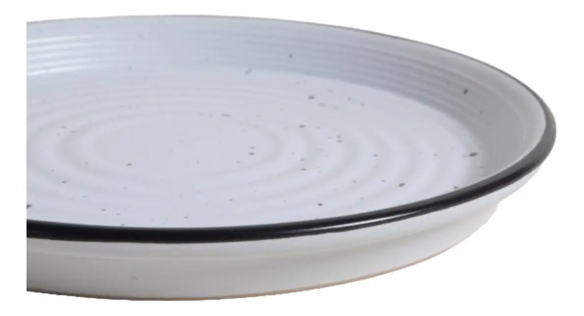 Plato De Postre Granito Con Borde Gris 21 Cm