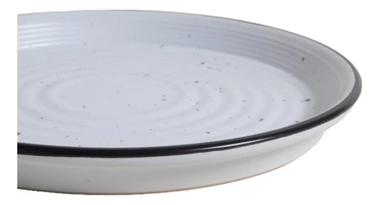 Plato De Postre Granito Con Borde Gris 21 Cm