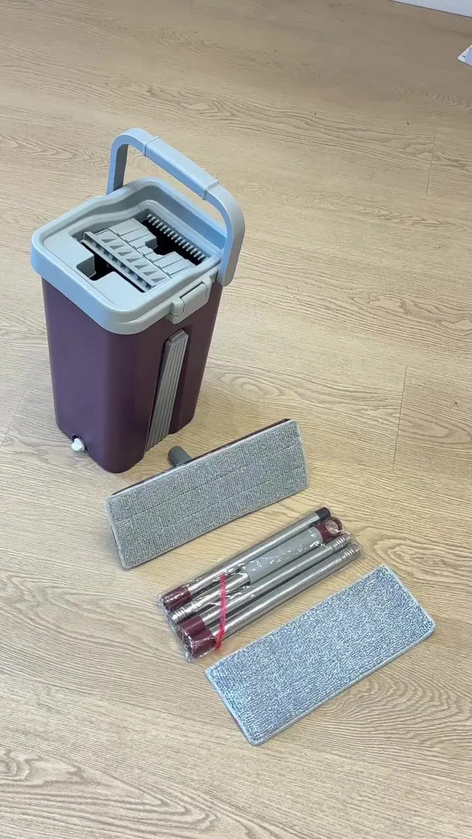 Mopa Plana Vertical Trapeador Balde Escurridor 2 Microfibra