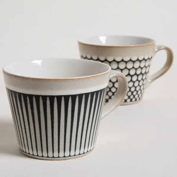 Mug Bihar Conico Crema & Negro Raya 384 Ml 0510258