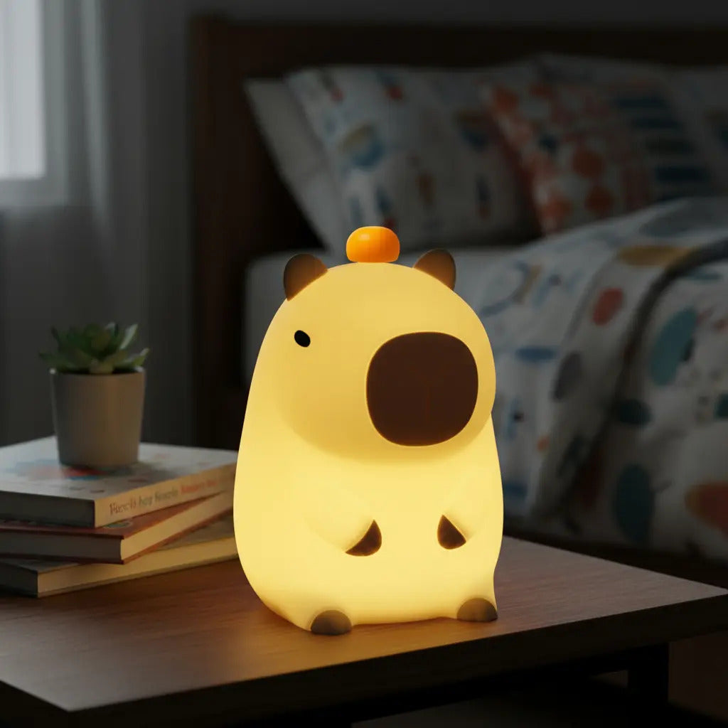 Lámpara Velador RelexTech LED Capibara Carpincho RGB USB Recargable