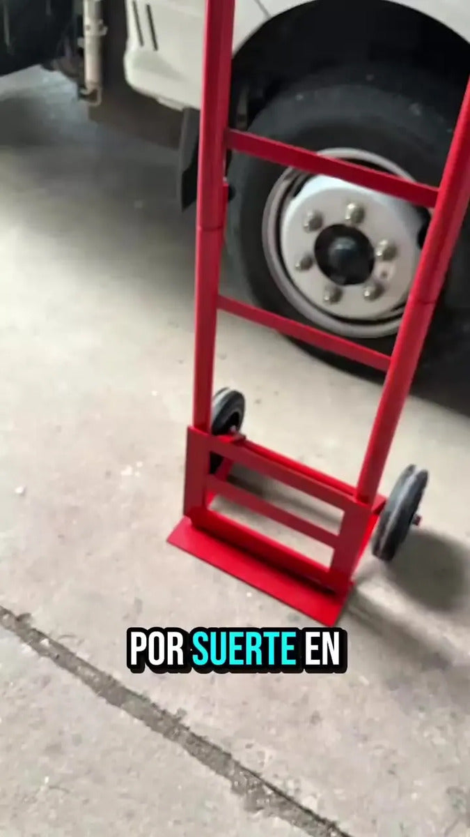Carro Zorra Plegable Carretilla MetalurgicaCDG Portabultos Capacidad 120 Kg Hierro Plataforma Rojo