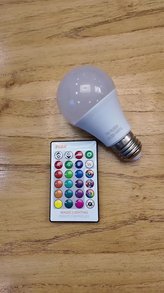 Lampara Led Rgbw 7w E27 16 Colores LIBERCAM RGB-40 Control Remoto Color Blanco