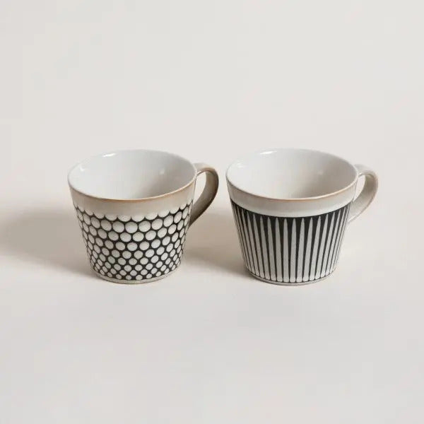 Mug Bihar Conico Crema & Negro Raya 384 Ml 0510258