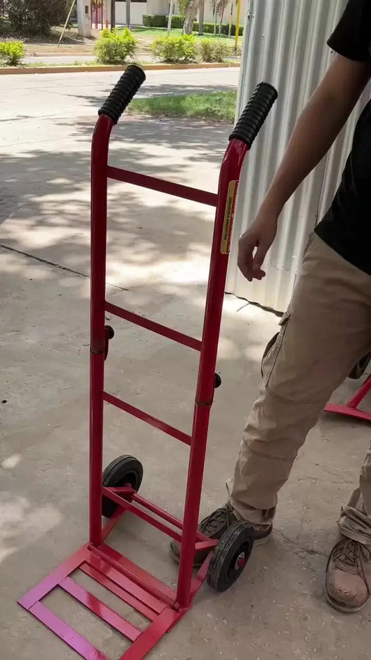 Carro Zorra Plegable Carretilla MetalurgicaCDG Portabultos Capacidad 120 Kg Hierro Plataforma Rojo