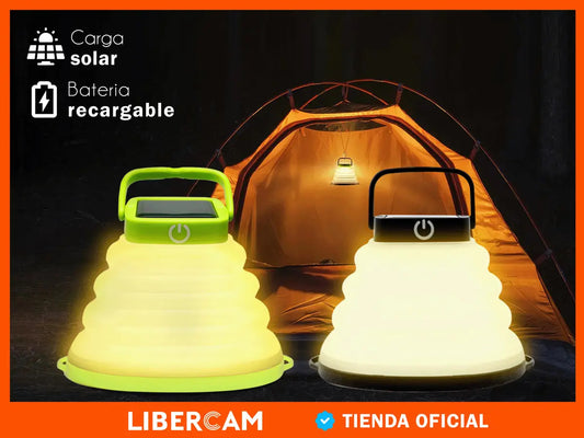 Lampara Linterna Solar Camping Plegable Libercam Rlample-01 Carga Solar Negro