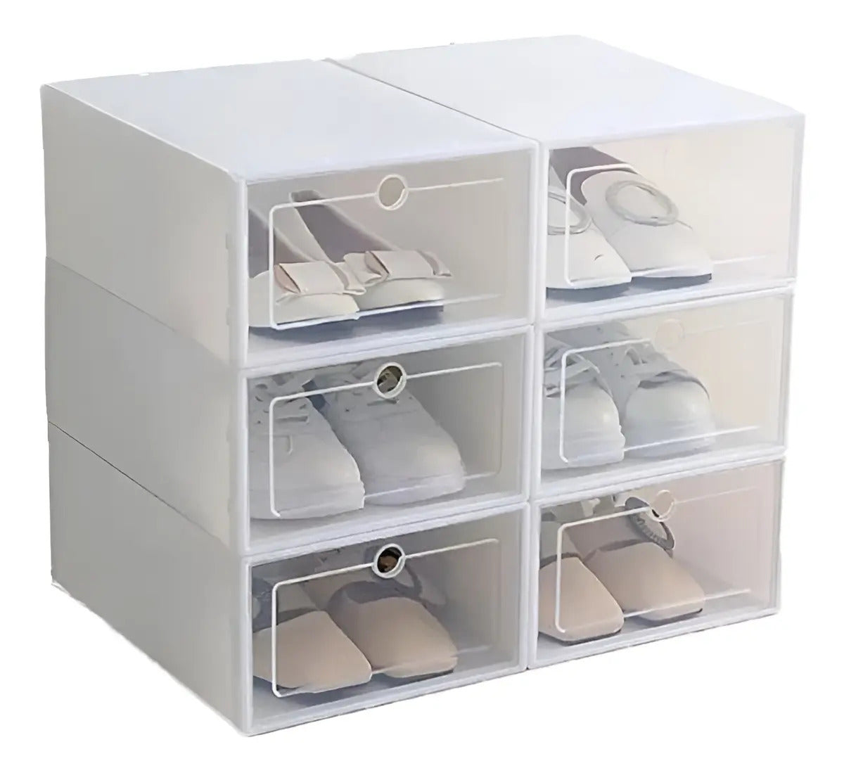 Caja Zapatos Organizador Calzado Apilable X6 Trasparente