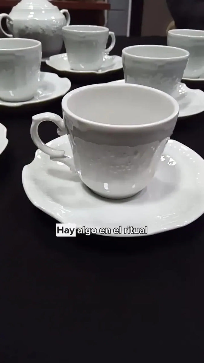 X6 Taza Café C/ Plato De Porcelana, Línea Mozart, Verbano
