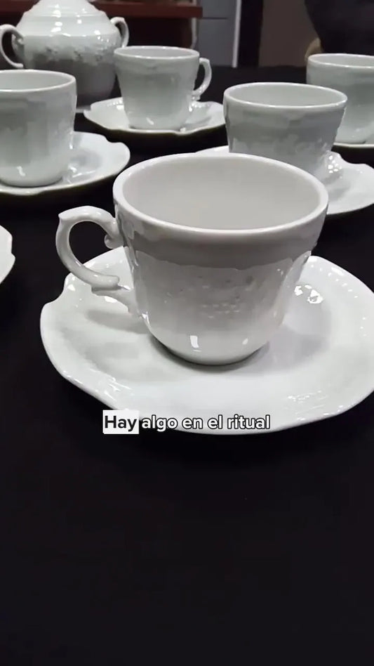 X6 Taza Café C/ Plato De Porcelana, Línea Mozart, Verbano