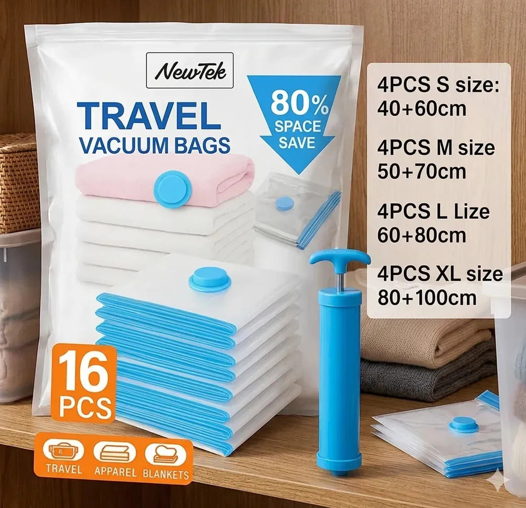 Pack X16 Bolsas Al Vacio Guardado Ropa
