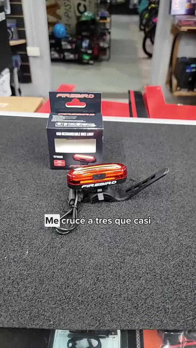 Luz Led Bicicleta Doble Posicion Firebird Recargable Usb