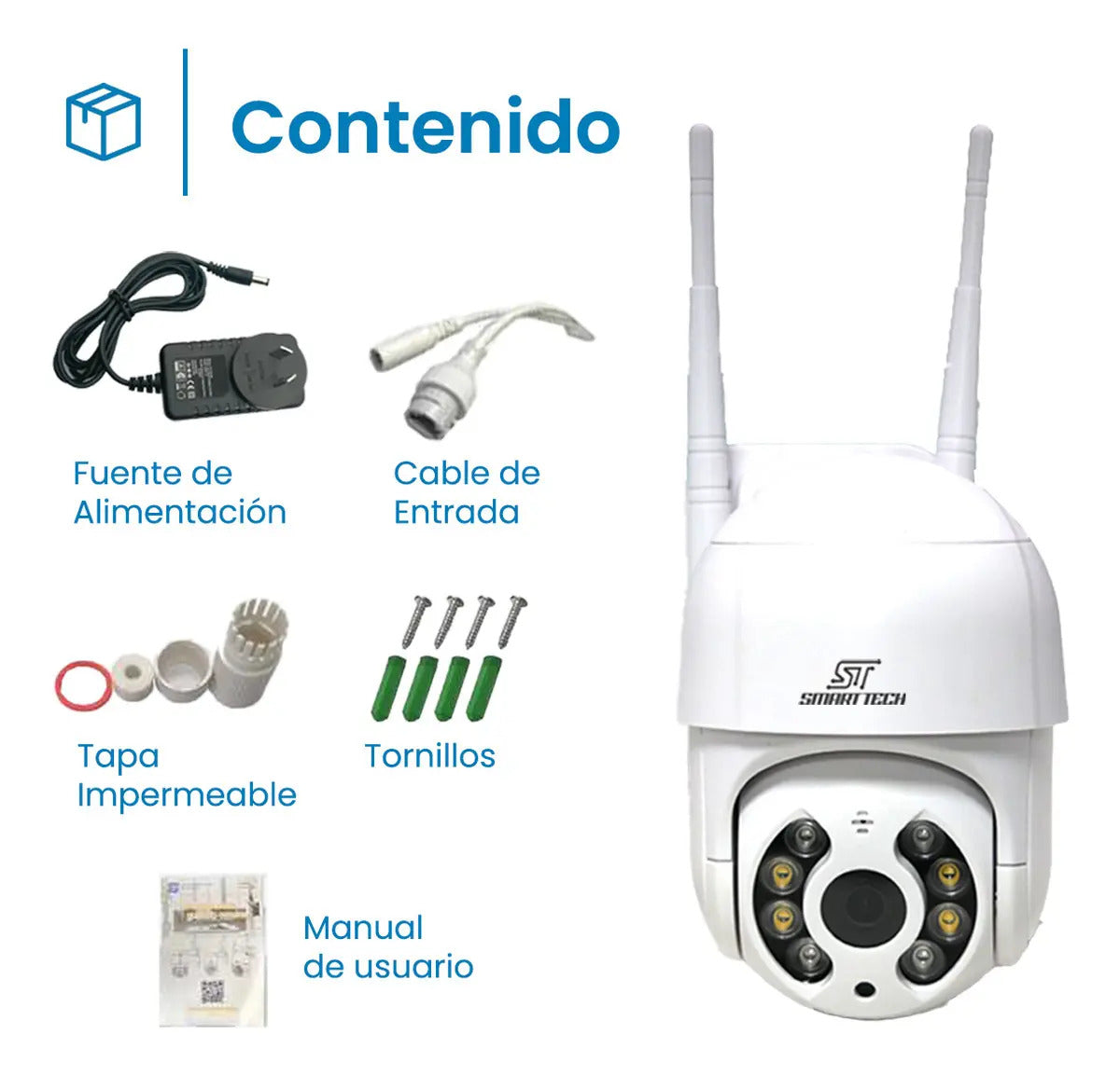 Camara Domo Exterior Seguridad Ip 4mp Autotracking Vigilancia Full Hd Smart Tech N8-400W-IR