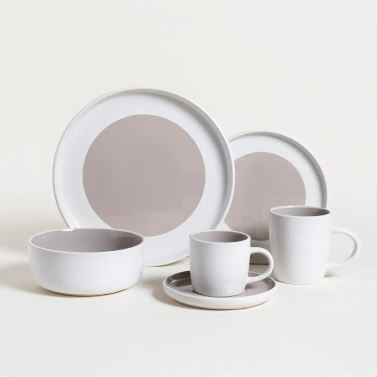 Mug Dalian Blanco Y Beige 330 Ml