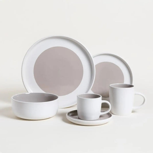 Mug Dalian Blanco Y Beige 330 Ml