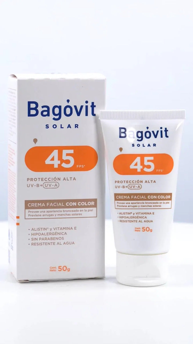 Protector Solar Bagovit Solar Fps 50 Facial Crema Color X...